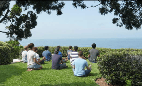 Children meditating at Encinitas